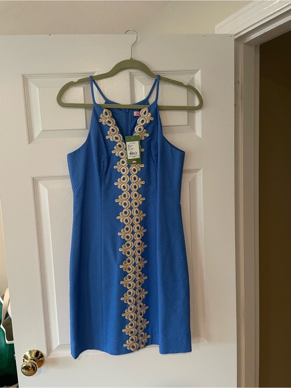 Lilly Pulitzer Royal Blue Mini Dress with Cream Lace Trim NWT size 4